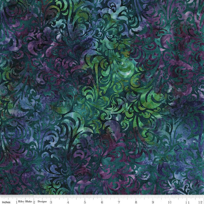 Batiks Basics Twirl & Swirl Peacock