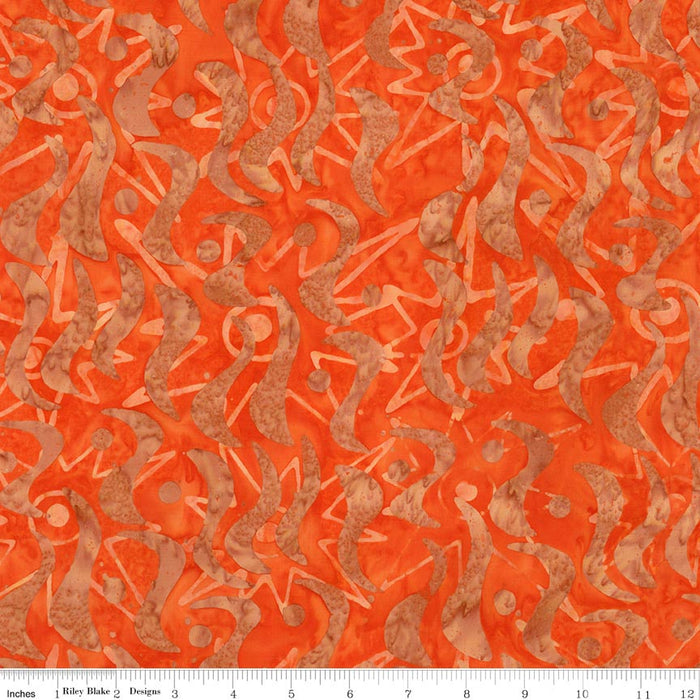 Batiks Starburst Groove Mango Tango