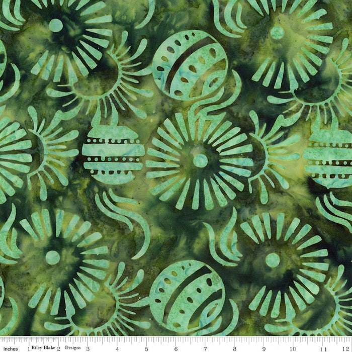 Wide Back Batiks Starburst Groove Forest Dream