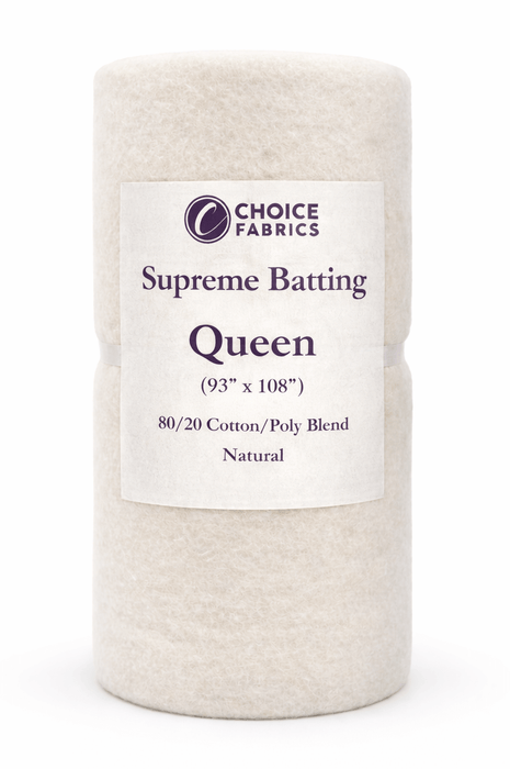 Choice Supreme Batting - 80/20 Cotton/Poly Blend - Queen (93" x 108")