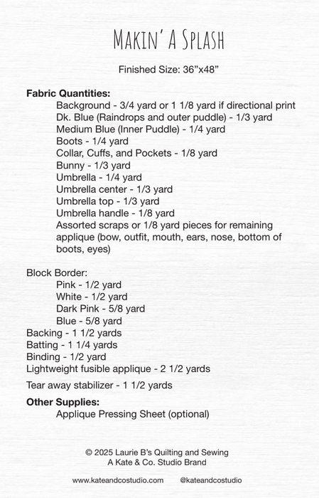 Makin' A Splash Downloadable Pattern