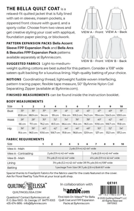 Bella Quilt Coat Pattern