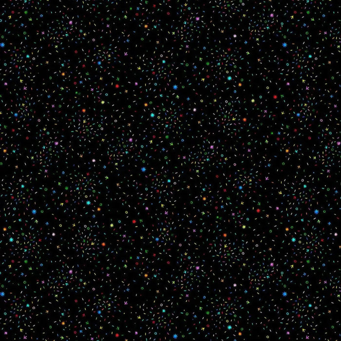 Black Confetti Chicken Scratch Wideback Fabric Per Yard