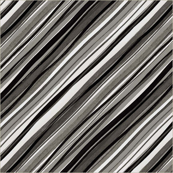 Black Verona Painted Stripe Cotton 44”/45” Fabric Per Yard
