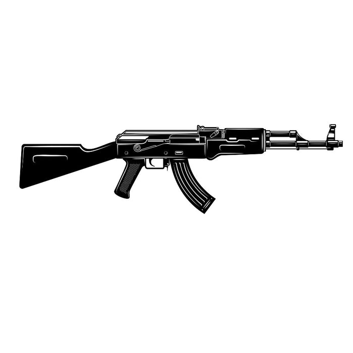 Black and White AK-47 Fabric Panel