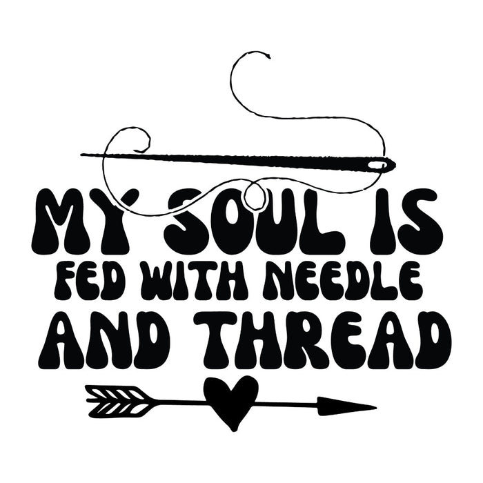 Black and White My Soul is Fed Fabric Panel