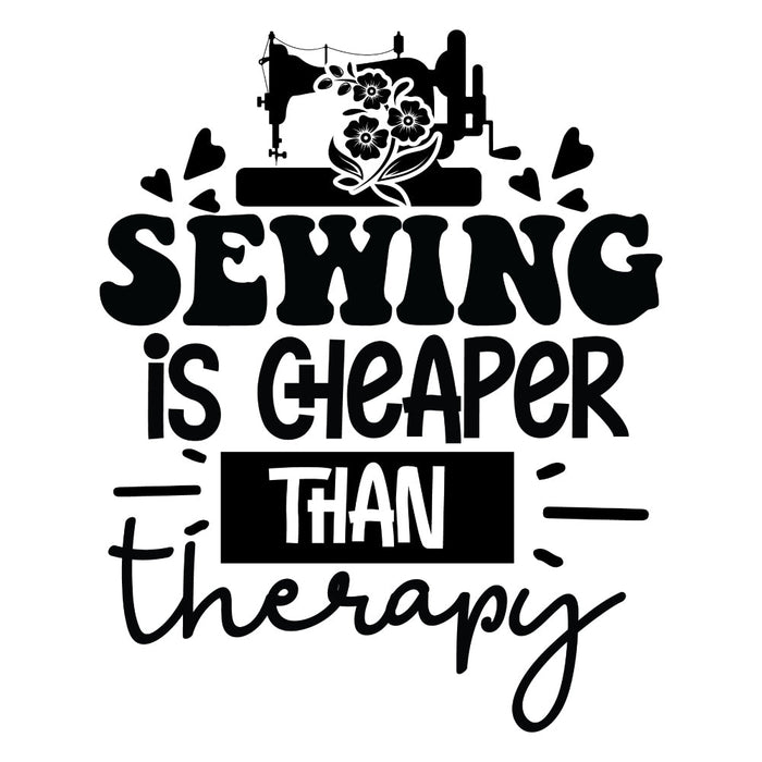 Black and White Sewing is Cheaper Fabric Panel