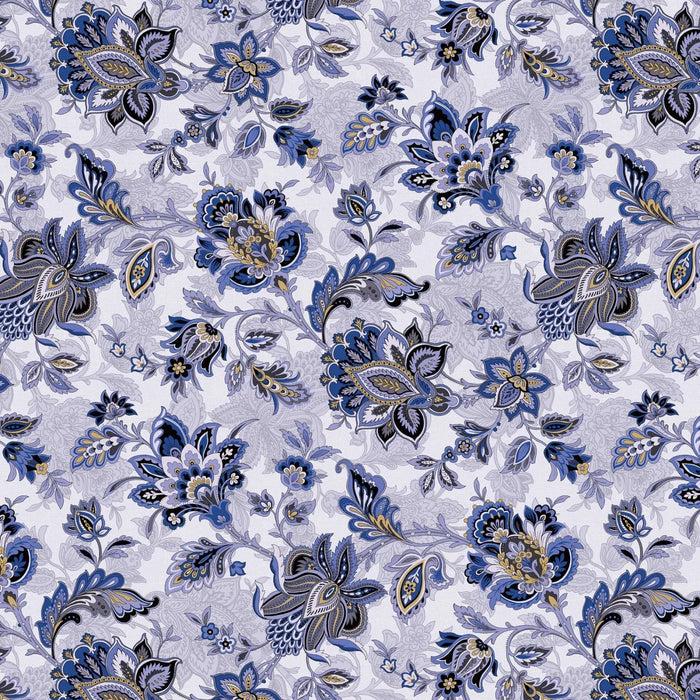 Blue Footstool Cotton Wideback Fabric