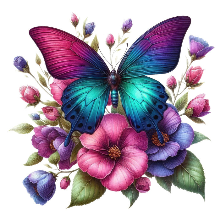 Butterflies and Flowers Fabric Panel 15