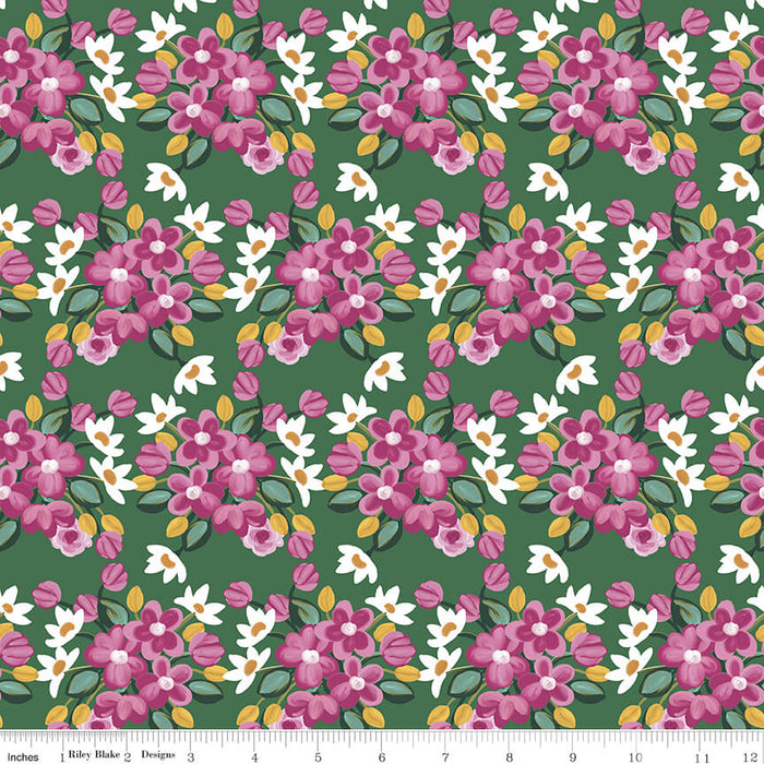 Morning Meadow - Flower Bunches - Green