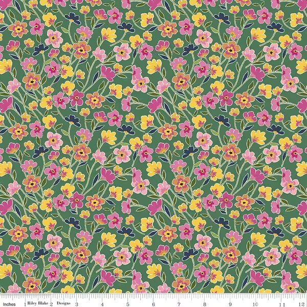 Morning Meadow - Flower Field - Green