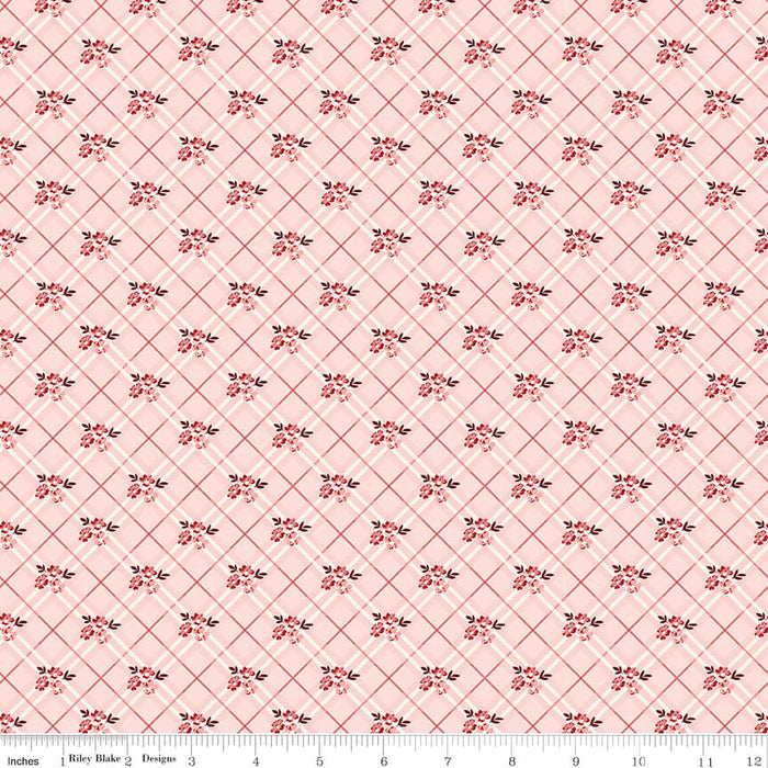 Love You Always - Floral Plaid - Pink