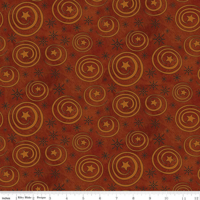 RB Spooky Stars and Swirls Rusty Oak