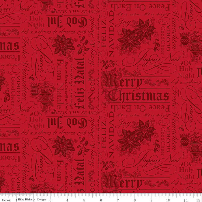 RB Text Red - Poinsettias at Christmas