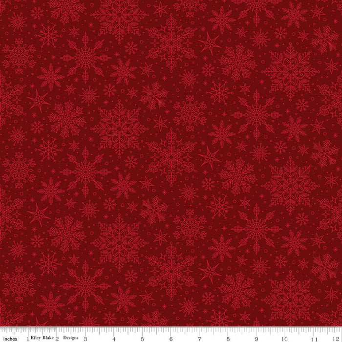 RB Snowflakes Red - Poinsettias at Christmas