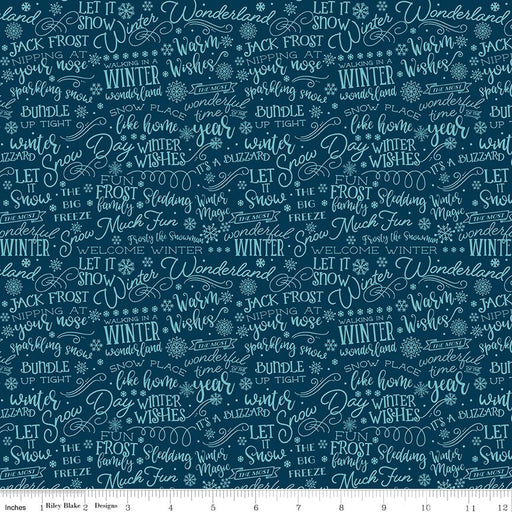 A Perfect Winter Text Navy