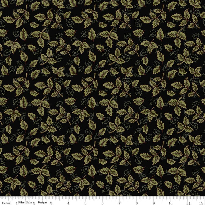 Tangled Garden Leaves Black
