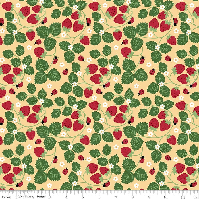 Little Ladybug Strawberries Yellow
