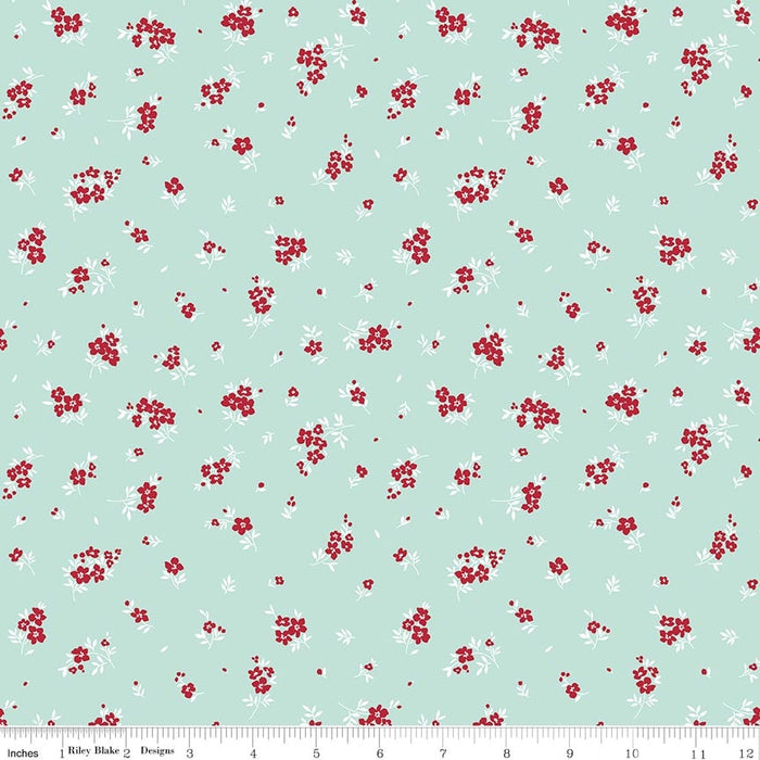 Little Ladybug Mini Flowers Blue