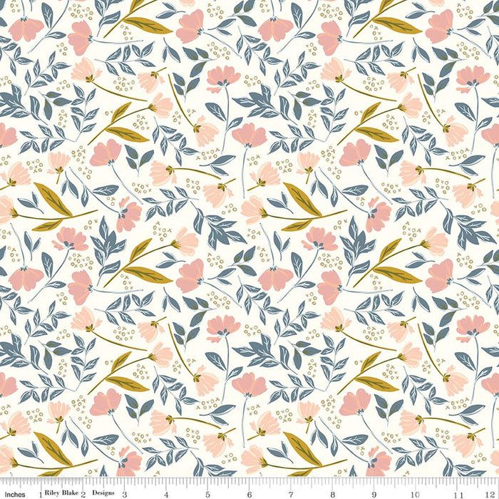 Petals & Hazel Main Off White Quilt Fabric