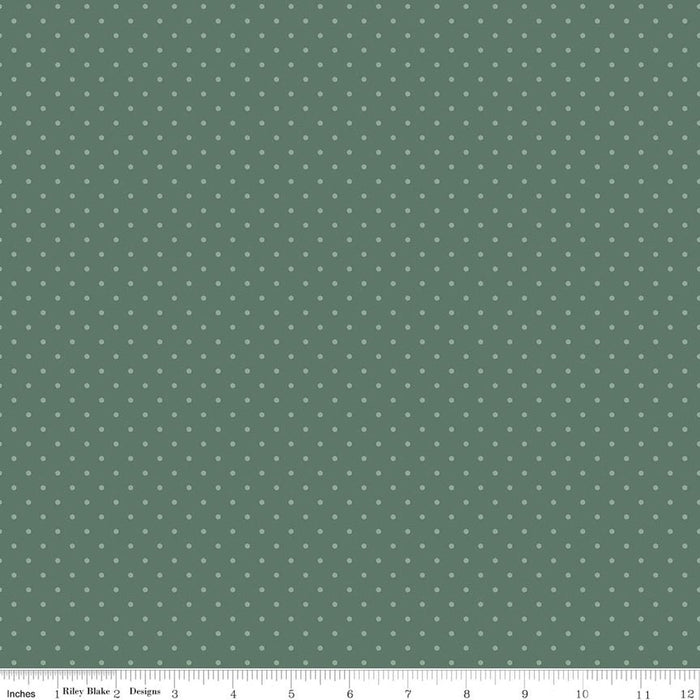 Where the Wild Flowers Are Dots Dark Sage Quilt Fabric
