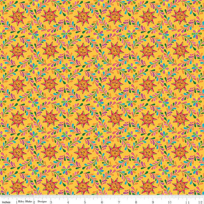 Cacti & Charm Sun Circles Yellow Quilt Fabric