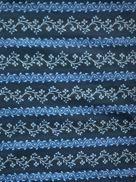 WD Blue Floral Stripe Marlais- Whistler Studios
