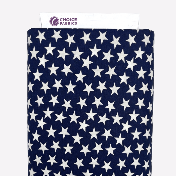 3-Yard Pack - Patriotic Stars 108" Supreme Backings - Large White Stars on Navy
