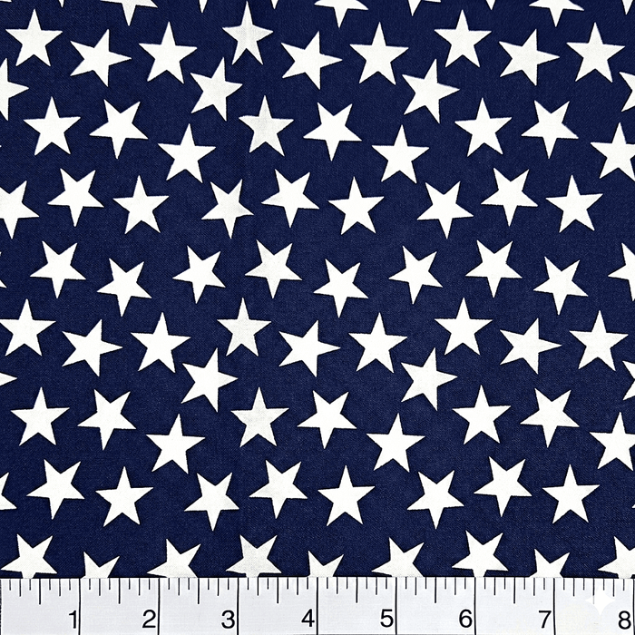 Patriotic Stars 108" Supreme Backings - Large White Stars on Navy