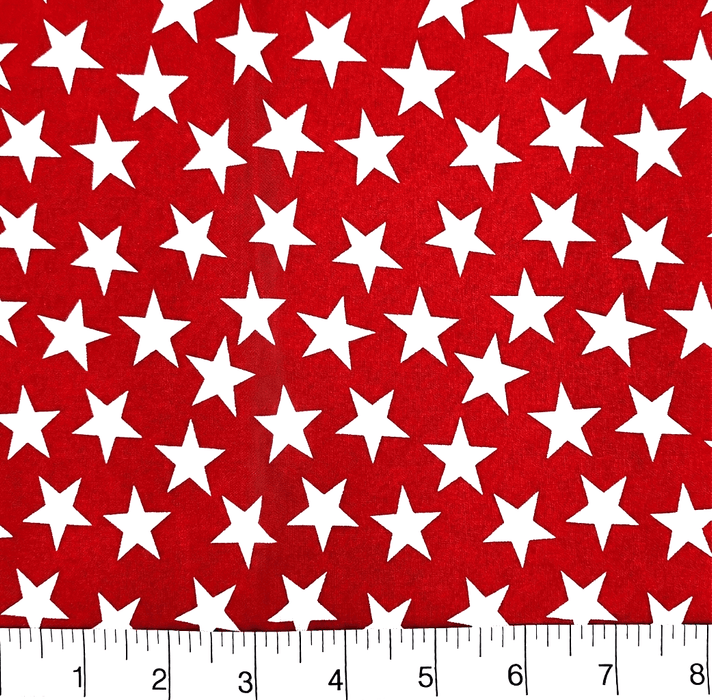 3-Yard Pack - Patriotic Stars 108" Supreme Backings - Large White Stars on Red