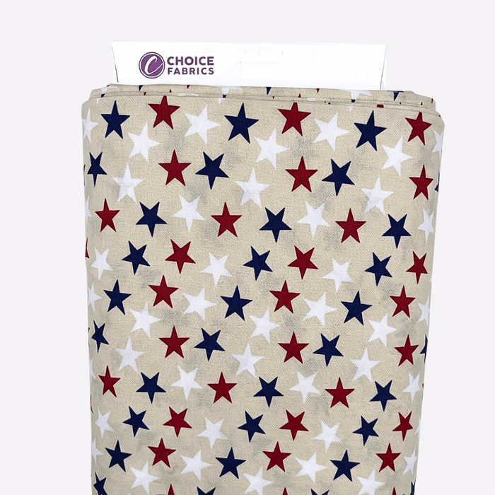 3-Yard Pack - Patriotic Stars 108" Supreme Backings - Large Stars on Cream