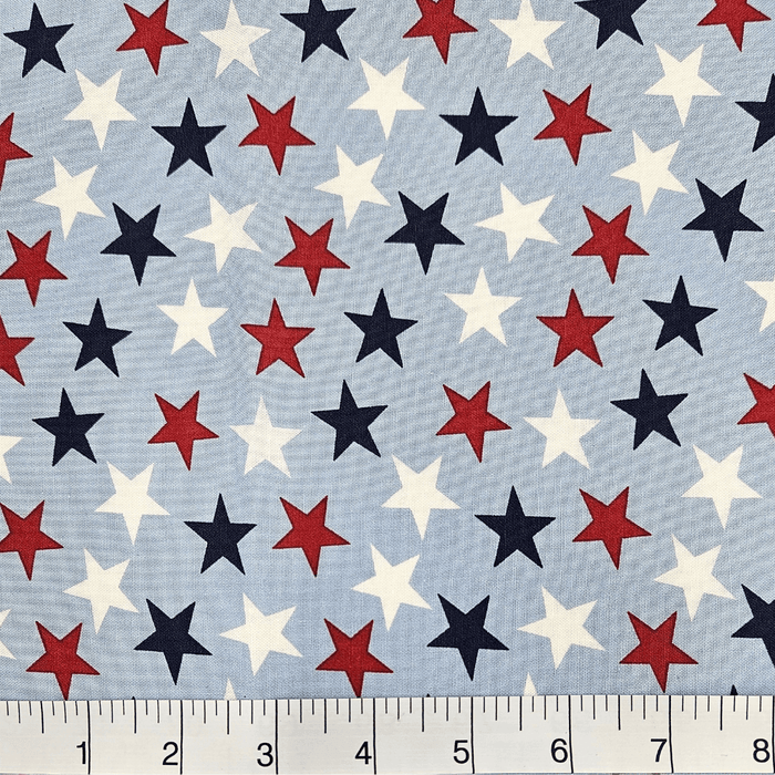 3-Yard Pack - Patriotic Stars 108" Supreme Backings - Large Stars on Light Blue