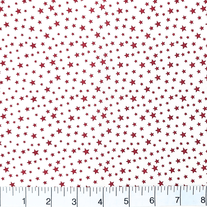 Patriotic Stars 108" Supreme Backings - Red Stars on White