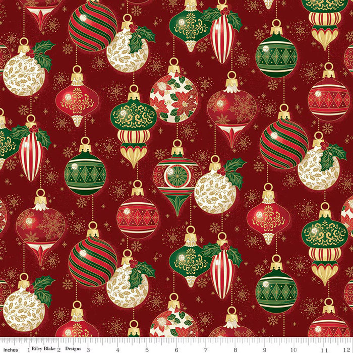 RB Ornaments Red Foil - Poinsettias at Christmas