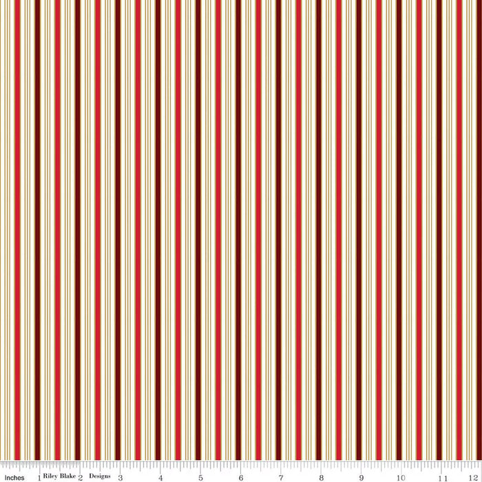RB Stripe Red Foil - Poinsettias at Christmas