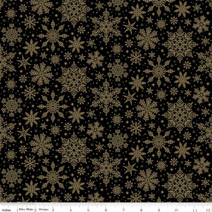 RB Snowflakes Black Foil - Poinsettias at Christmas