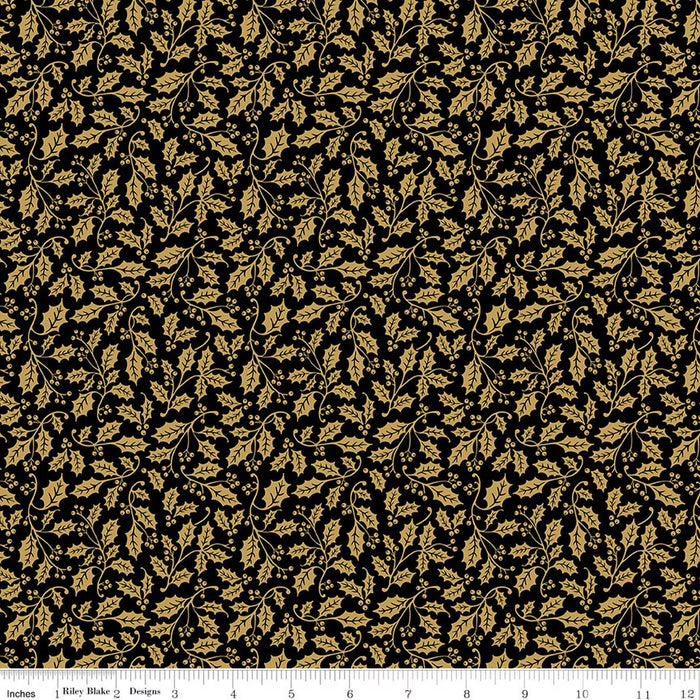RB Holly Black Foil - Poinsettias at Christmas