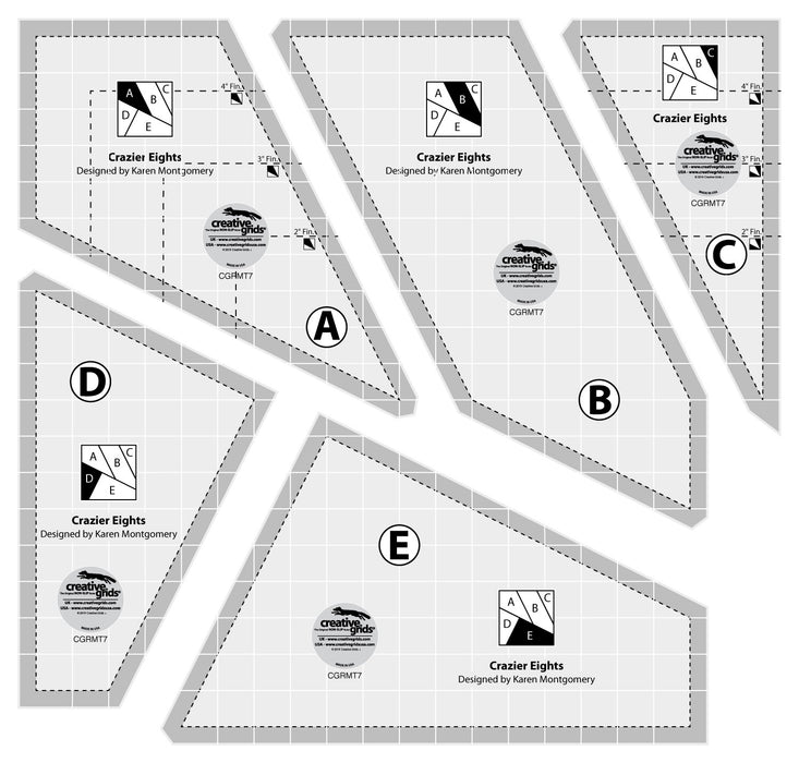 Creative Grids Crazier Eights Templates Quilt Ruler