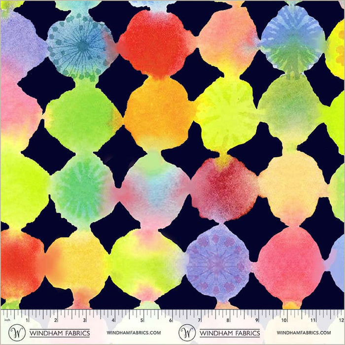 Canvas & Co. Navy Color Burst Cotton 44"/45" Fabric Per Yard