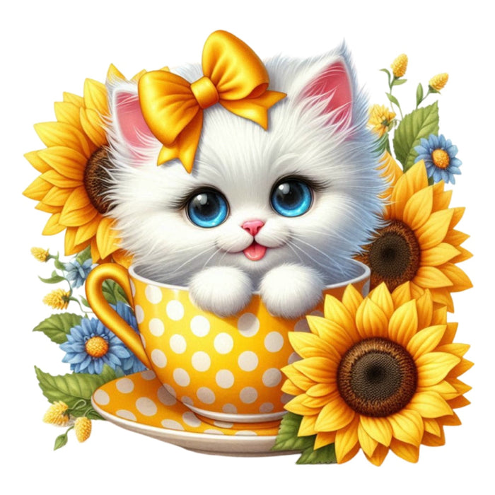 Cats in Tea Cups Fabric Panel 11