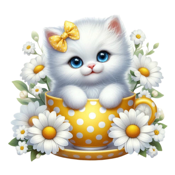Cats in Tea Cups Fabric Panel 25