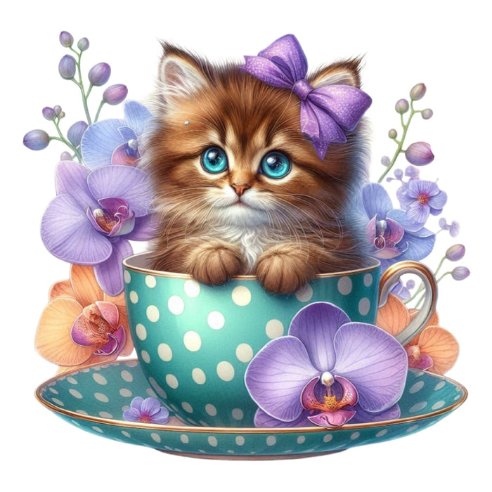 Cats in Tea Cups Fabric Panel 26