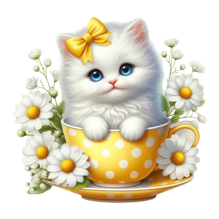 Cats in Tea Cups Fabric Panel 28