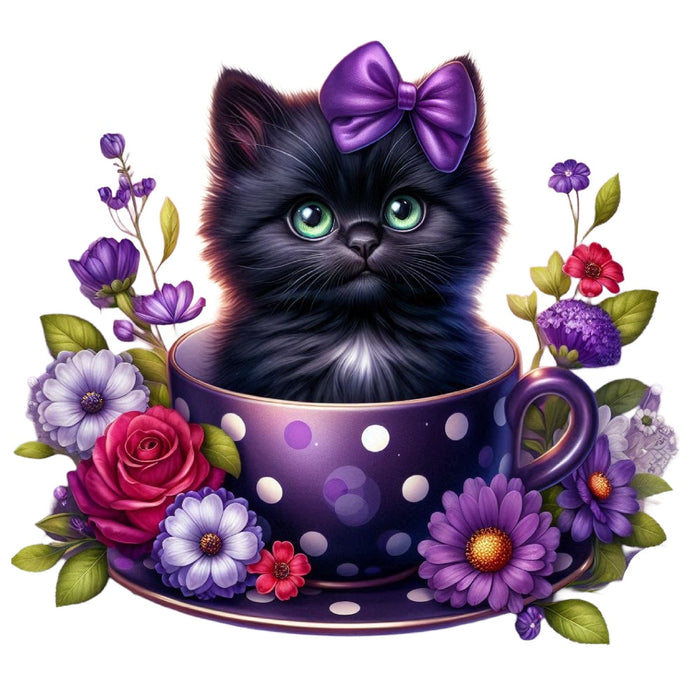 Cats in Tea Cups Fabric Panel 9