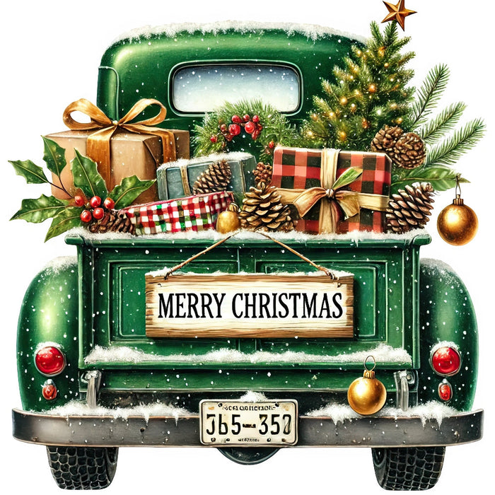 Christmas Trucks Fabric Panel 5