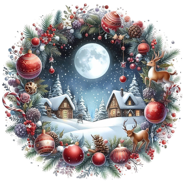Christmas Winter Scene 16 Fabric Panel