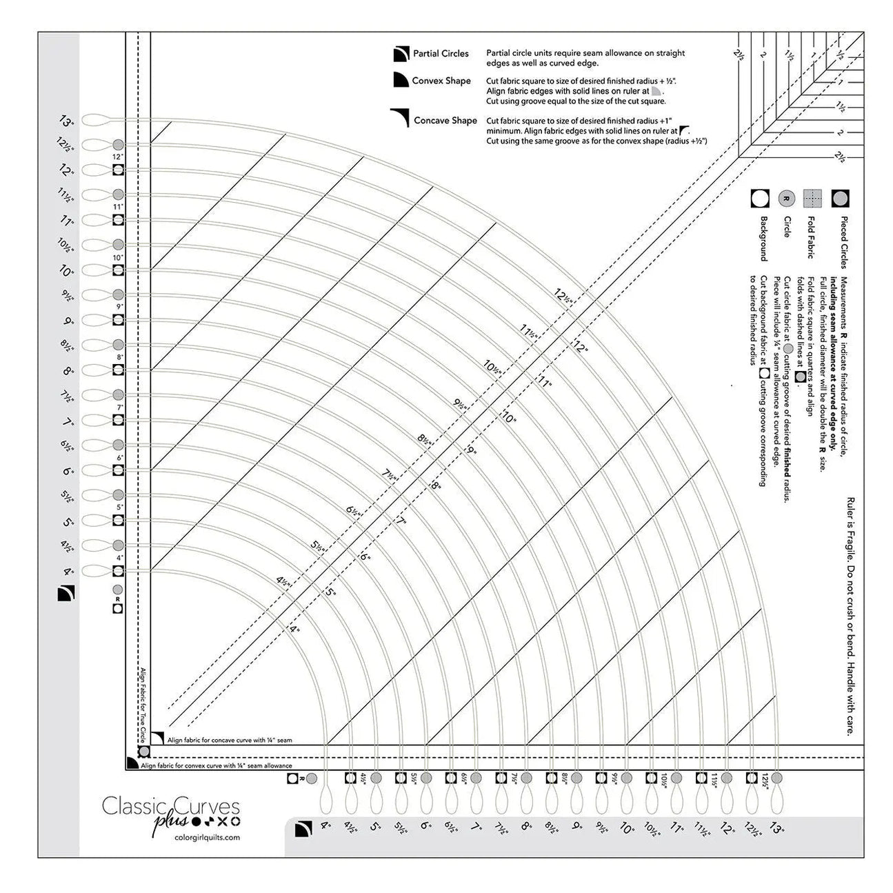Quilt Curve Ruler Classic Curves Plus Ruler — High Country Quilts