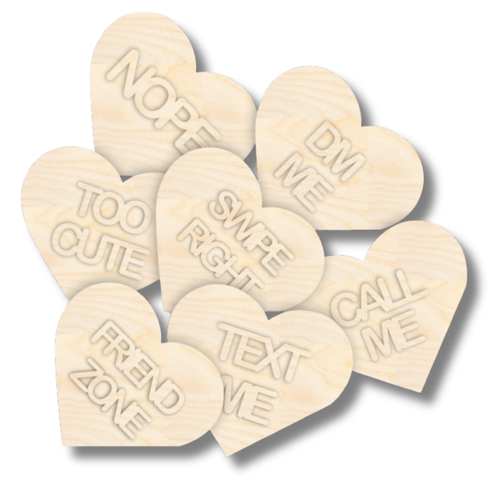 NEW Unfinished Wood Layered Conversation Heart Shelf Sitter | 6" Wide| 1/2" and 1/4" Wood | Wood Craft DIY