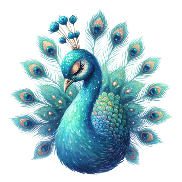 Cute Adorable Peacocks Fabric Panel 2