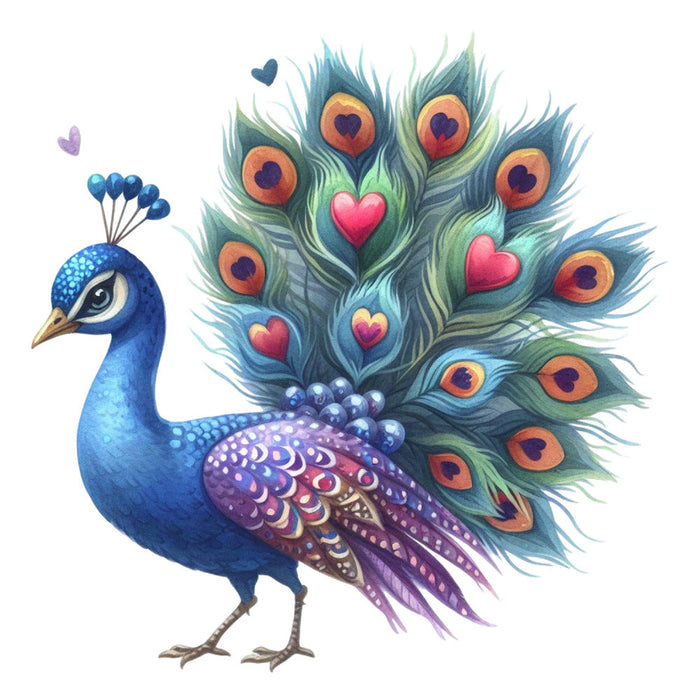 Cute Adorable Peacocks Fabric Panel 3